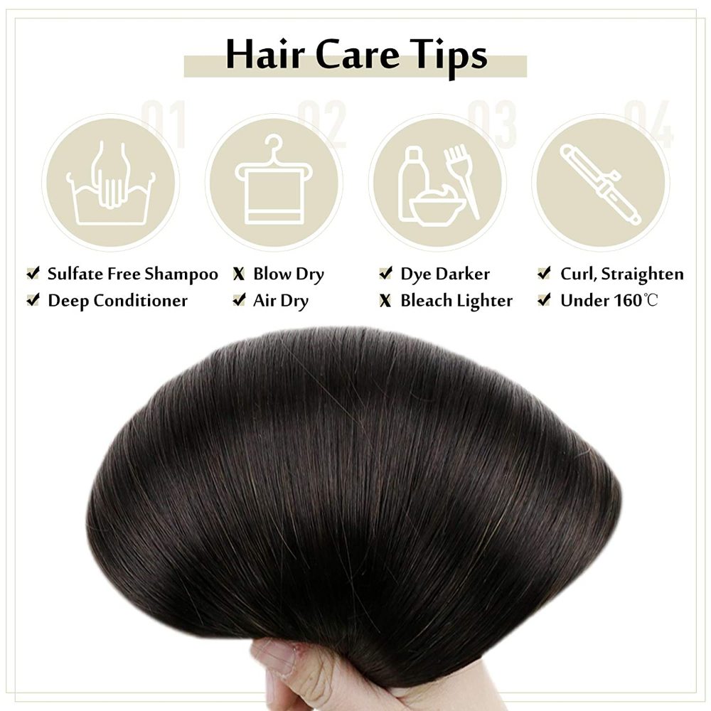clip hair extensions off black