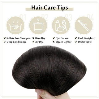clip hair extensions off black