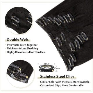 100 human clip hair extensions