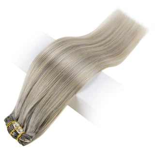 blonde clip human hair