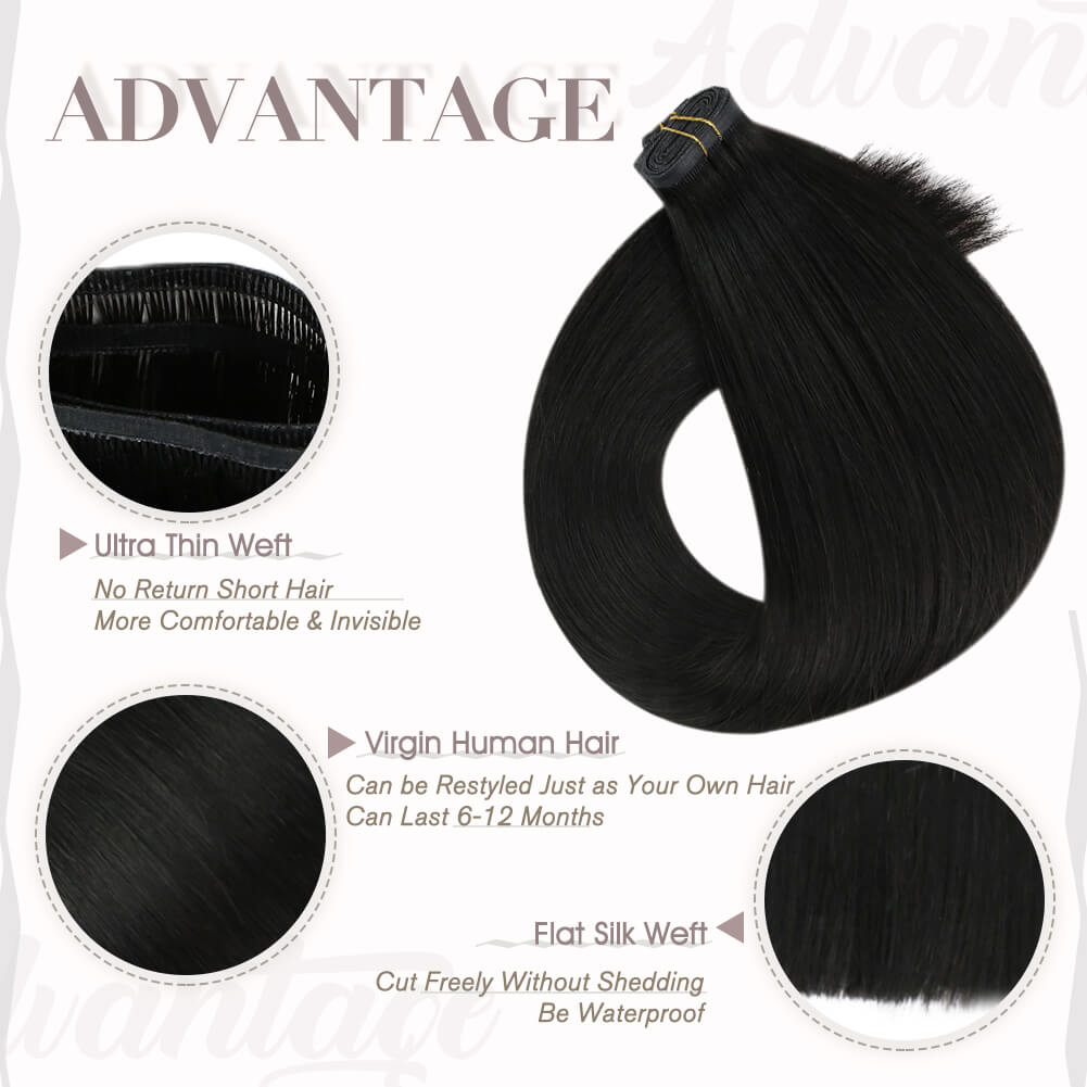 flat silk weft hair extensions