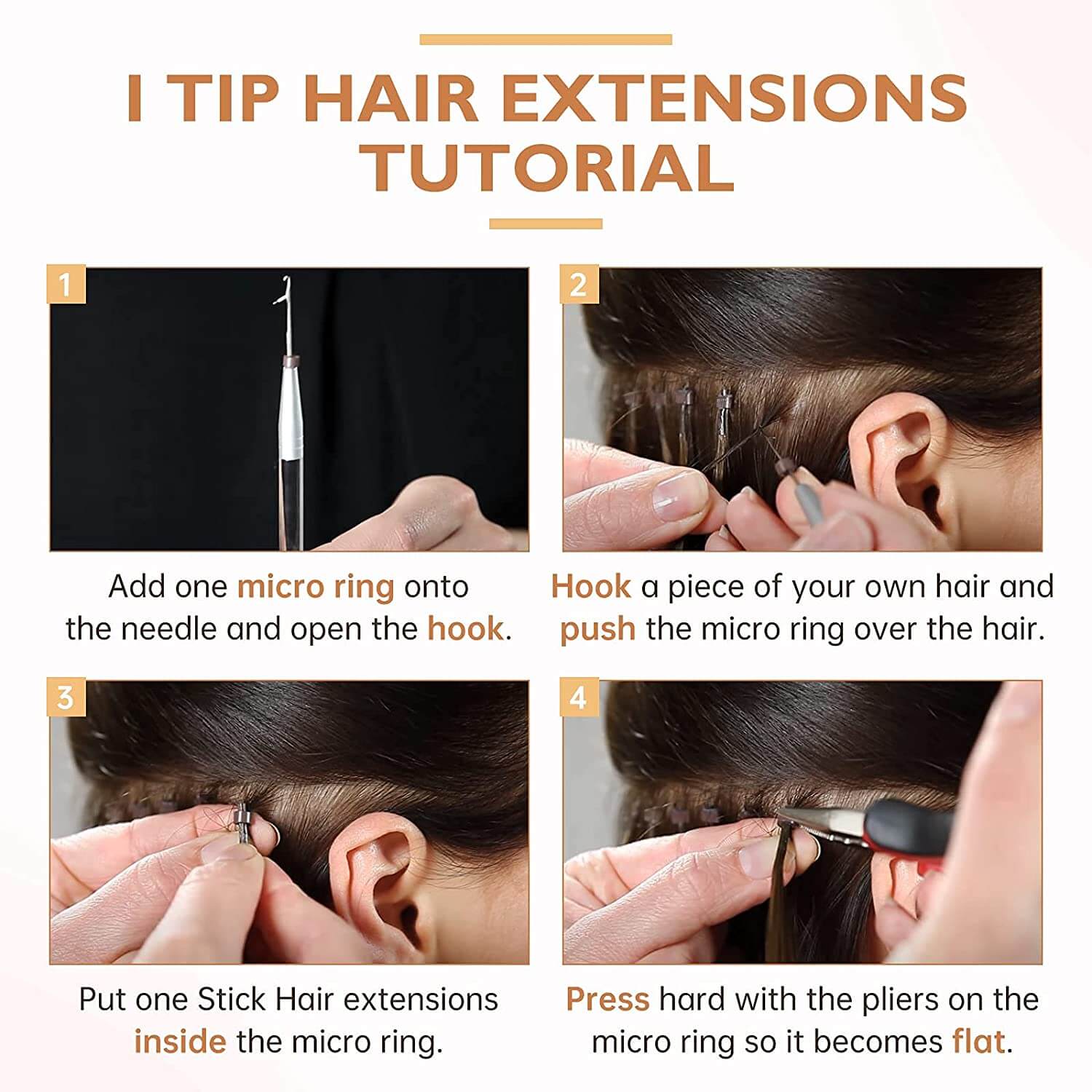 Full Shine I Tip 100% Remy Human Hair Extensions Balayage (#3/8/22)