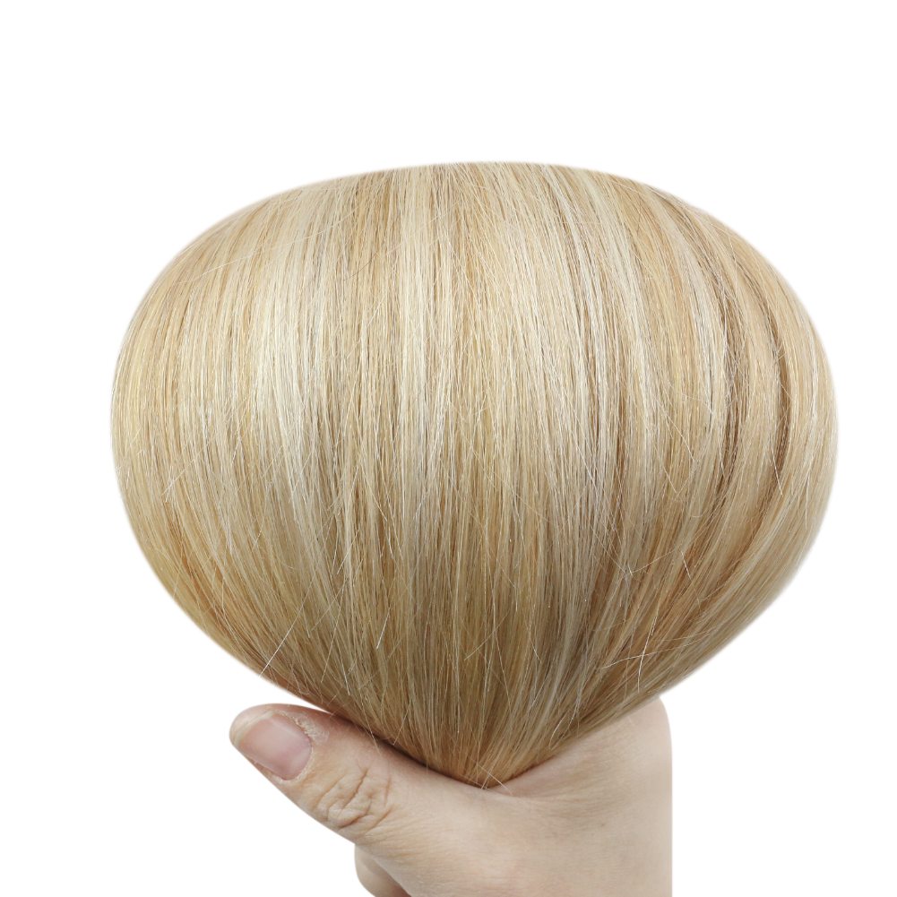 human hair clip in ponytail