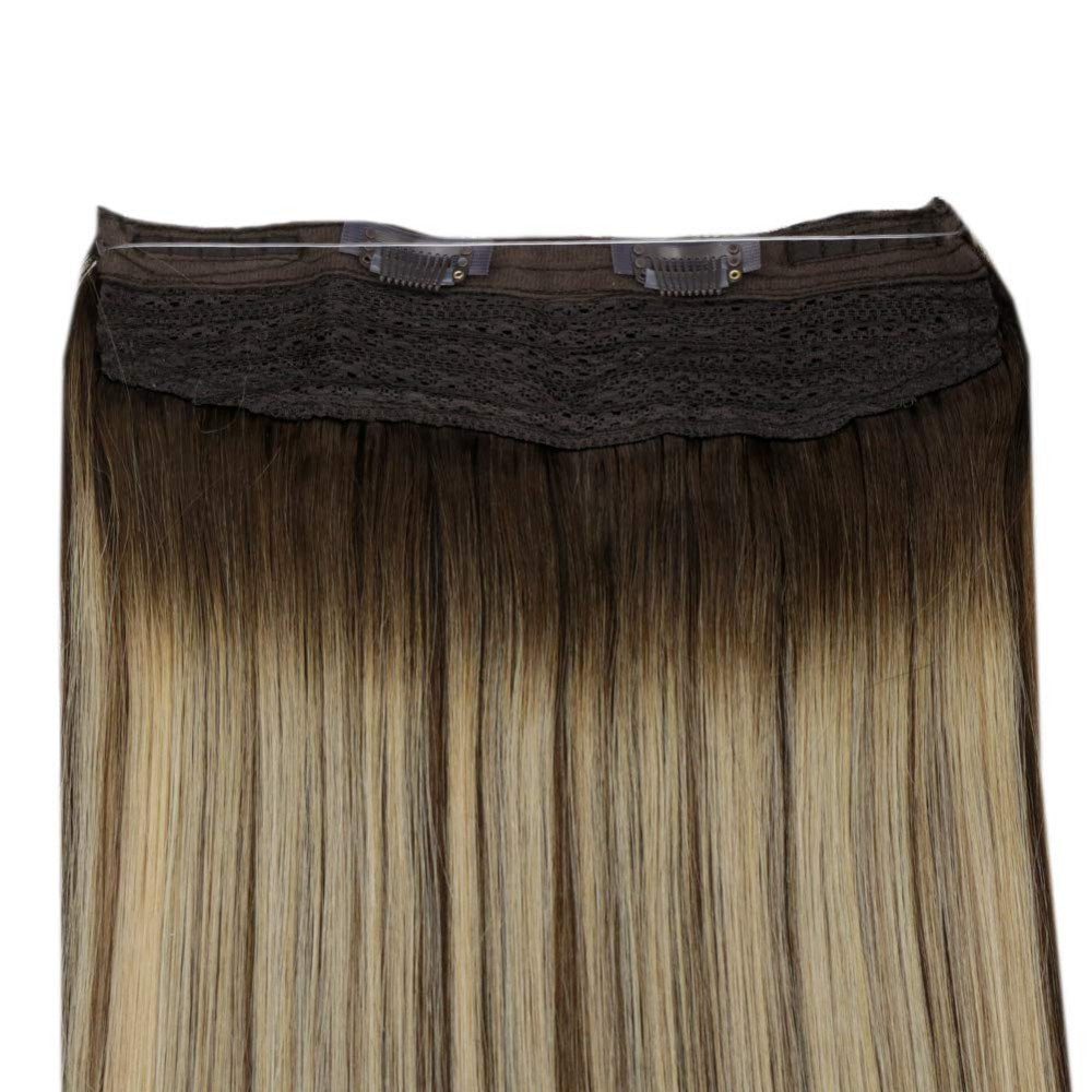 halo hair extensions balayage blonde