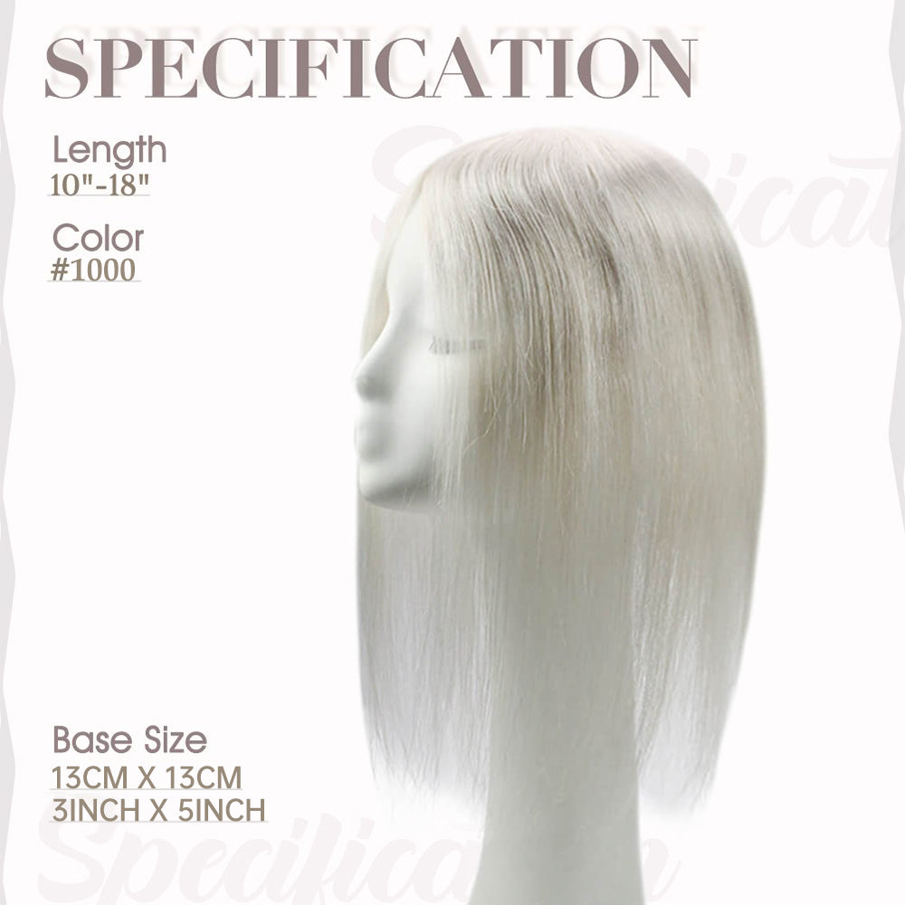 Full Shine Lace Human Hair Toppers 13cm*13cm For Women #1000 Ice Blonde