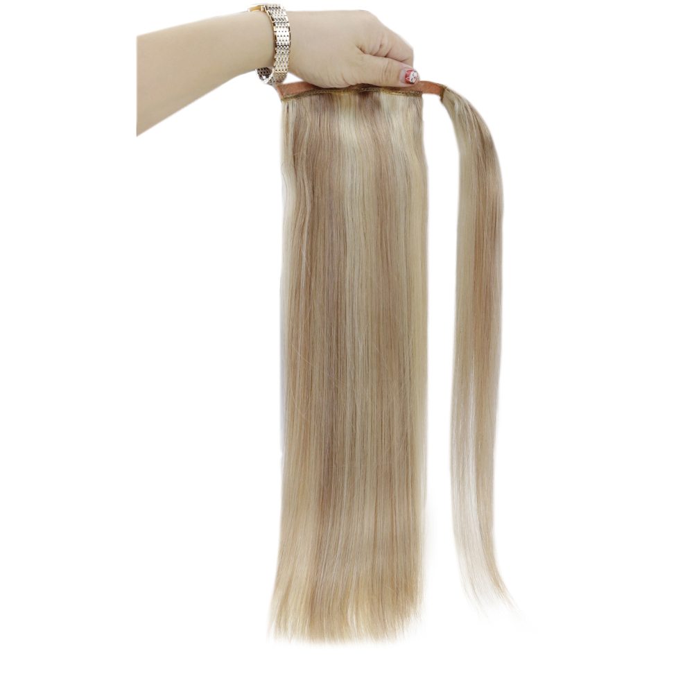 real hair clip in ponytail