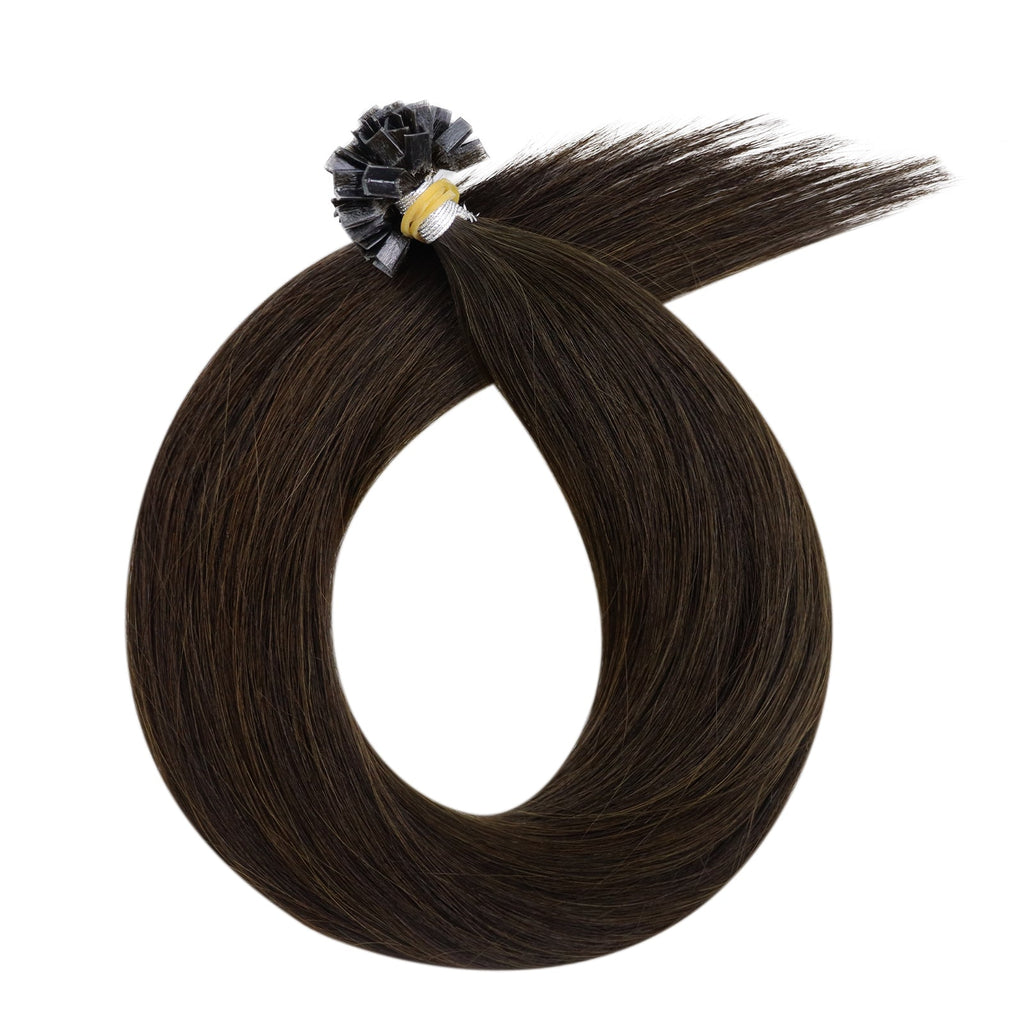 Full Shine  K Tip Hair Extensions 100% Virgin Human Hair Darkest Brown (#2)