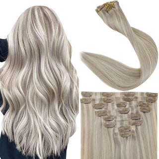 pu seamless clip in hair extensions