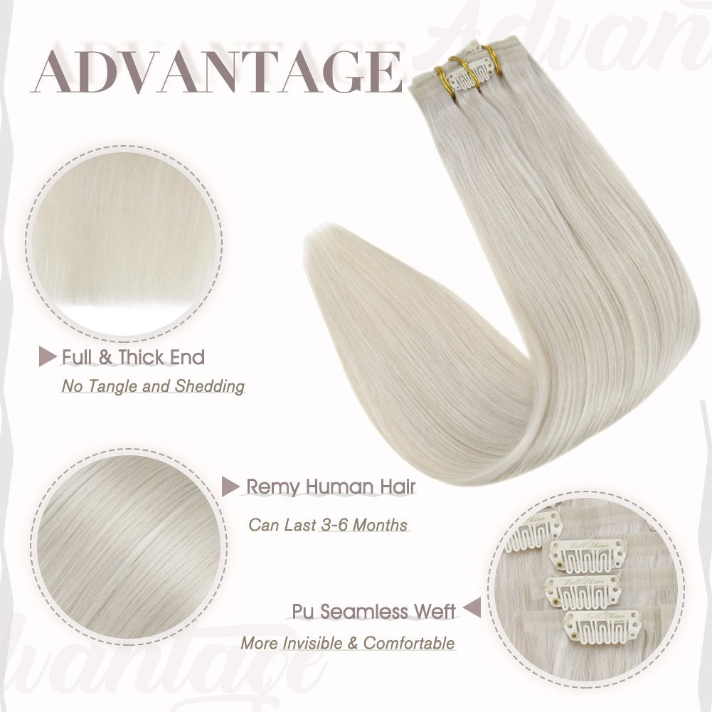 human hair clip in extensions