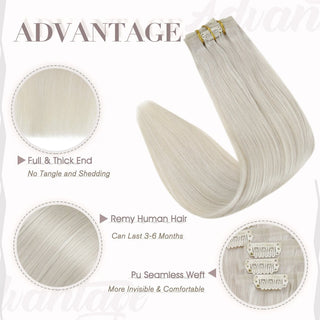 human hair clip in extensions