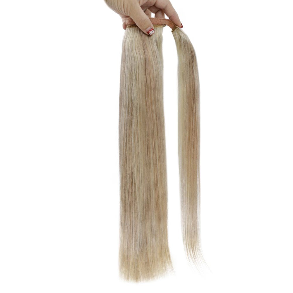 wrap around ponytail extension human hair