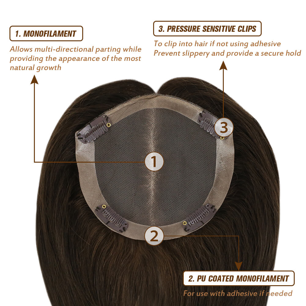 brown hair topper